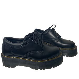 NEW Dr. Martens Black 8053 Polished Smooth Platform Shoes Size 7 Women